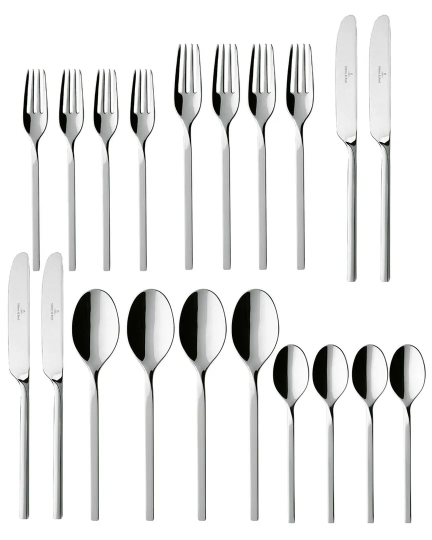 New Wave 20-Piece Flatware Set - Silver, Stainless Steel