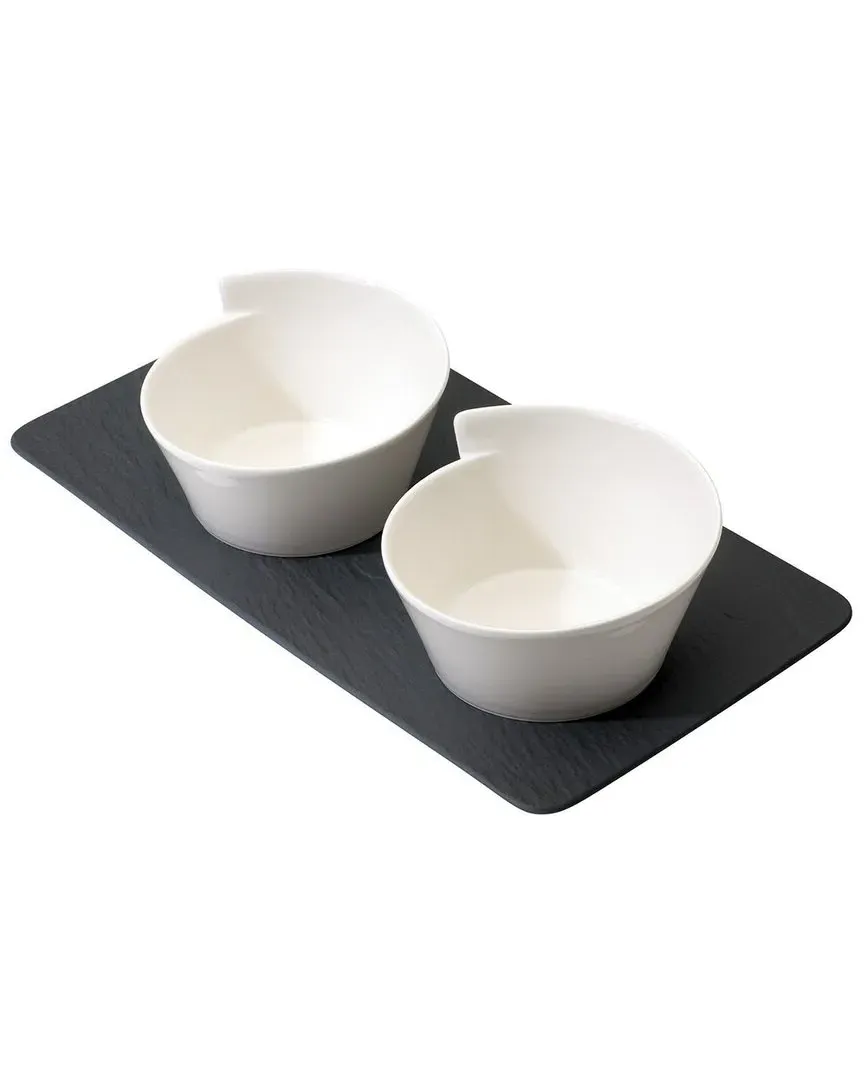 New Wave 3pc Condiment Set - White, Porcelain
