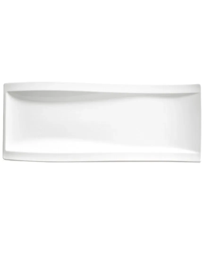 New Wave Antipasti Rectangular Plate - White, Porcelain