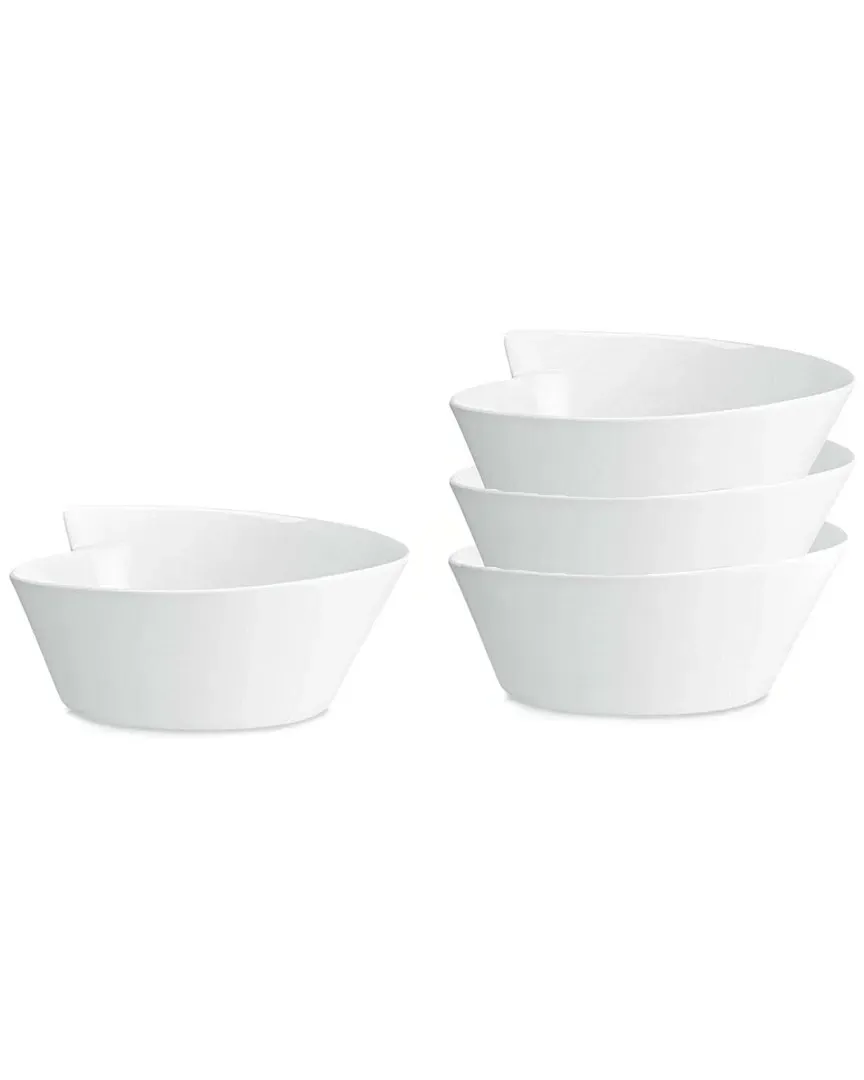 New Wave Set of 4 Large Rice Bowls - White, Porcelain