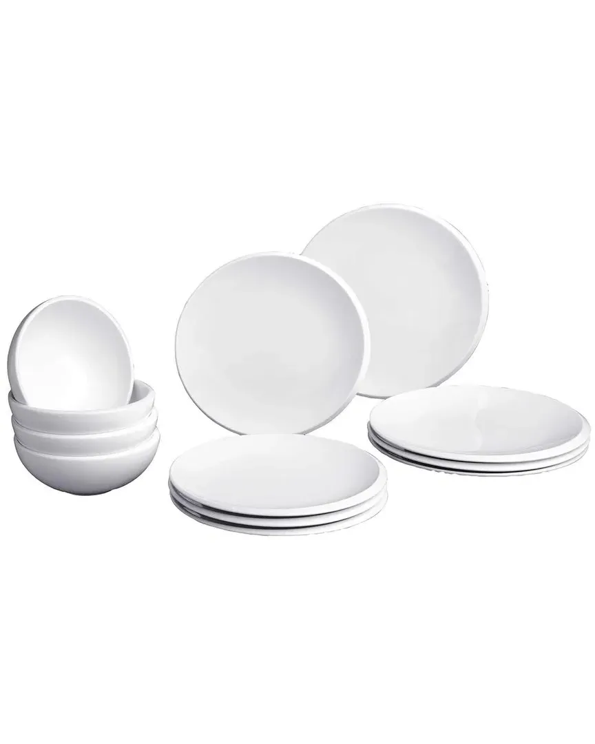 Newmoon 12pc Dinnerware Set - White, Porcelain
