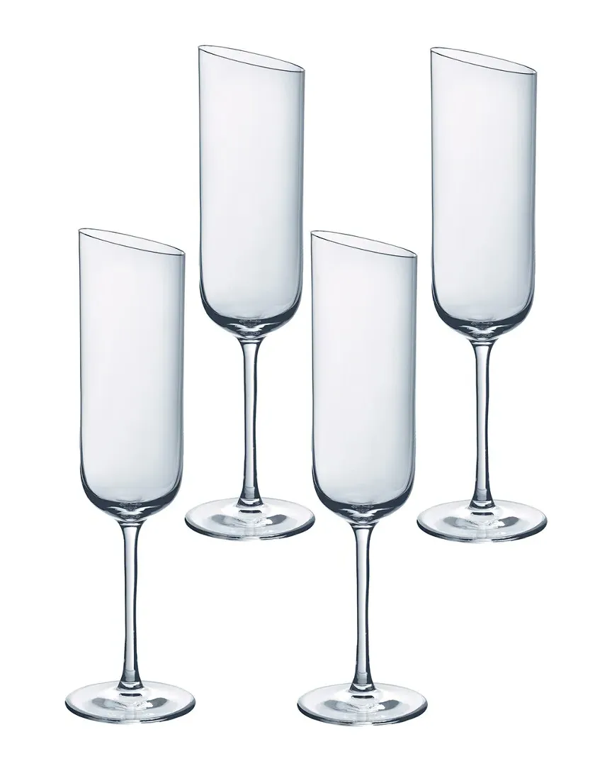 Newmoon Set of 4 Flutes - Lead Free Crystal Glass image