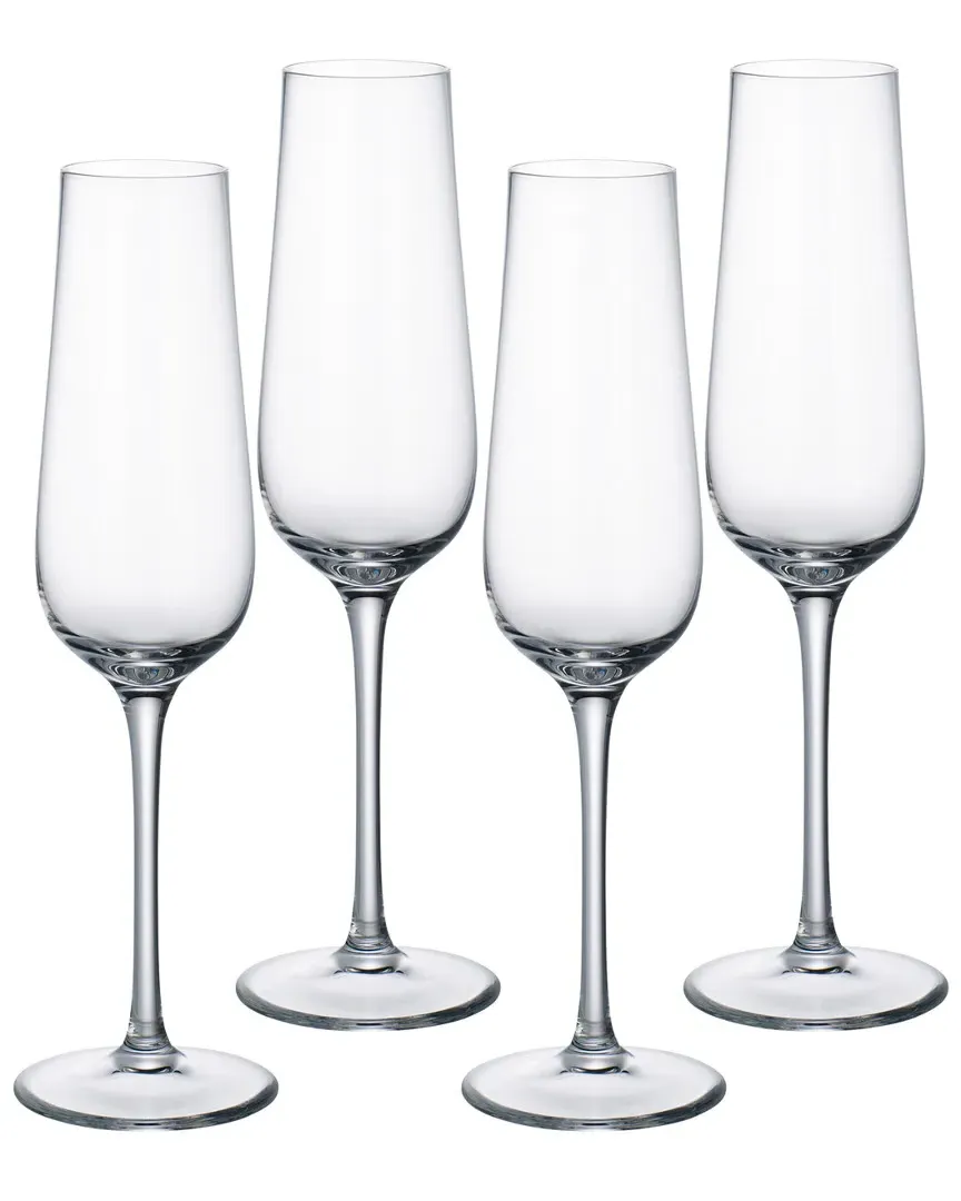 Purismo Set of Four 9oz Flutes - Clear