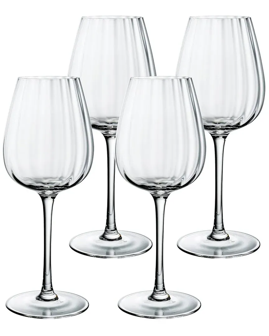 Rose Garden White Wine Glasses Set of 4 - Glass