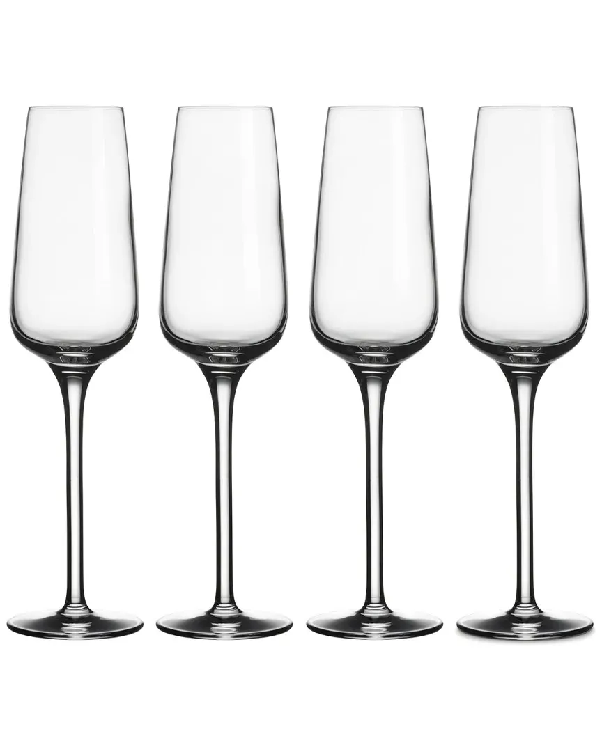 Set of 4 Champagne Flutes - Crystal Glass image
