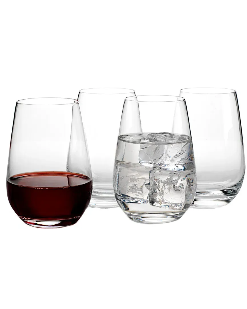 Voice Basic Stemless Wine Glass Set of 4 - Clear, Crystal image