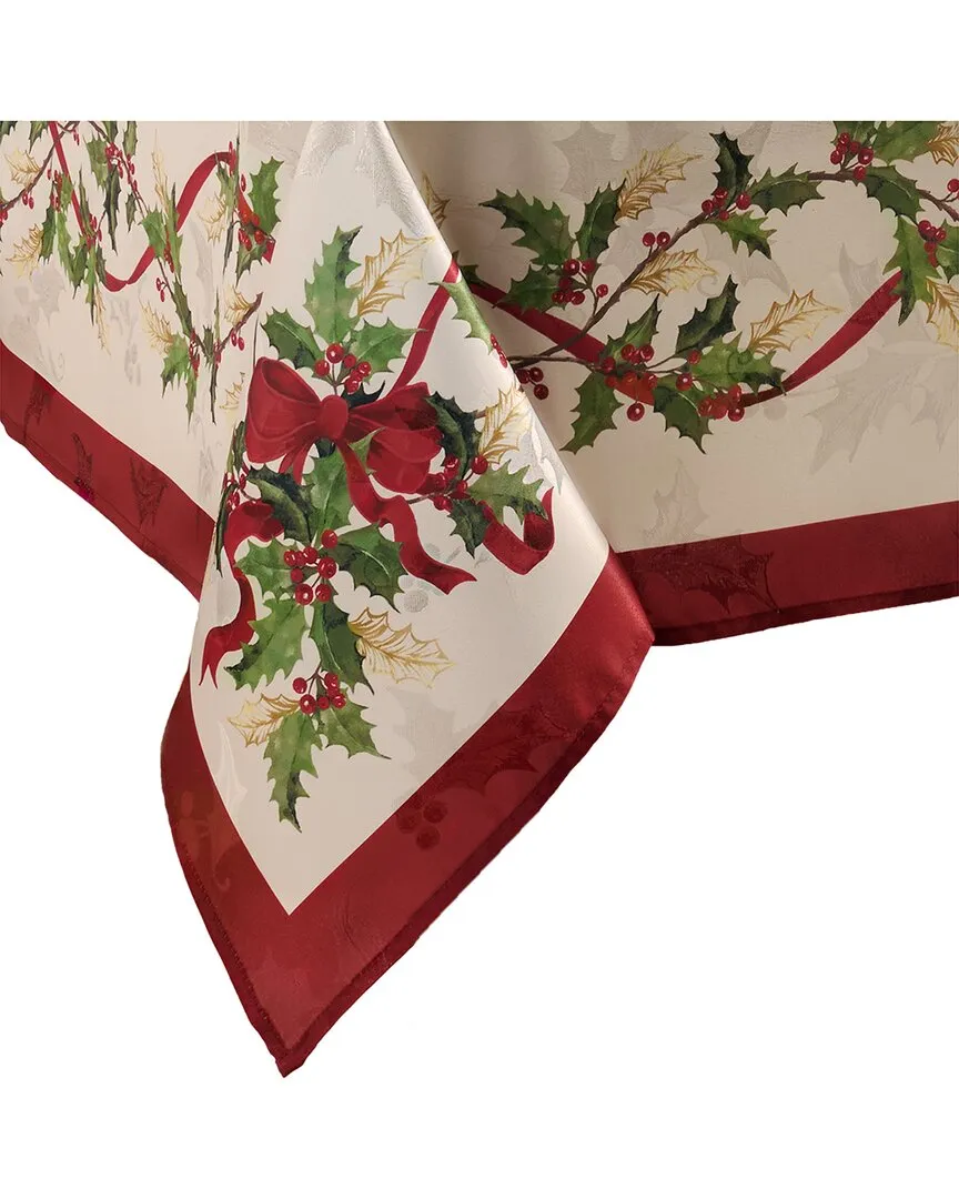 Winter Bows & Garland Tablecloth - Multicolor, Polyester