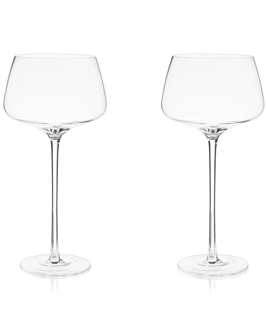 Angled Crystal Amaro Spritz Glasses Set of 2 - Clear