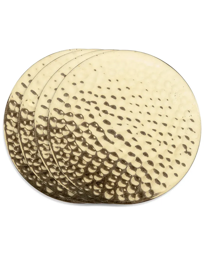 Belmont Hammered Coasters Set of 4 - Brass image
