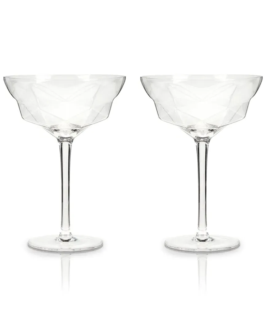 Faceted Martini Glasses Set of 2 - Clear image