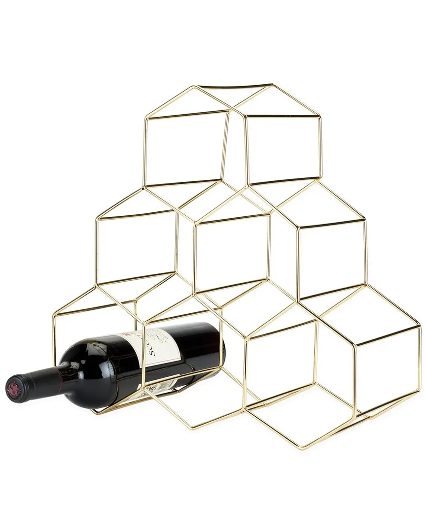 Geo Hexagon Wine Rack - Gold image