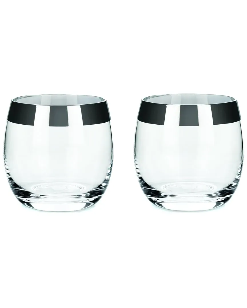 Irving Chrome Rim Tumbler Set - Crystal