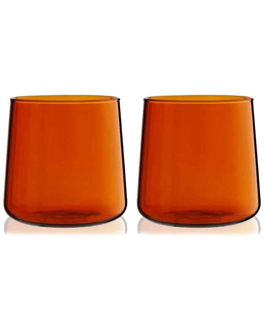 Viski Aurora Cocktail Tumblers - Orange, Borosilicate Glass image