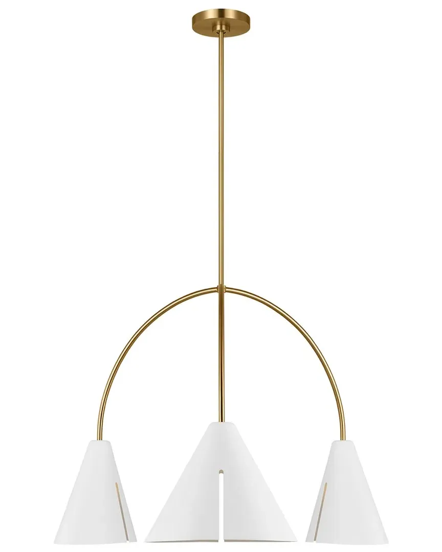Studio Collection Cambre Large Chandelier - White, Steel