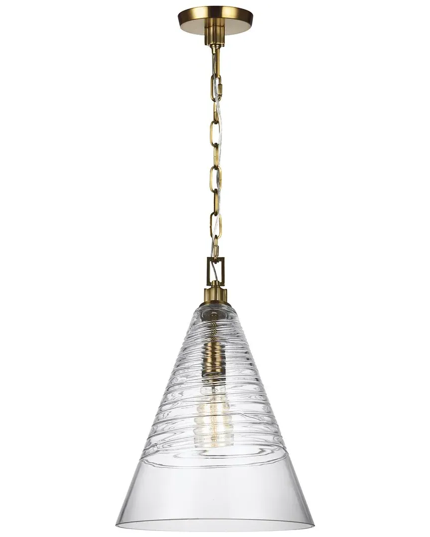 Studio Collection Elmore Cone Pendant - Burnished Brass, Glass