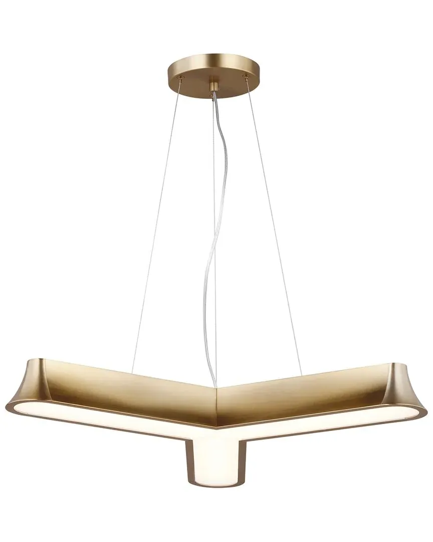 Vaughn 3-Light Chandelier - Satin Brass, Acrylic