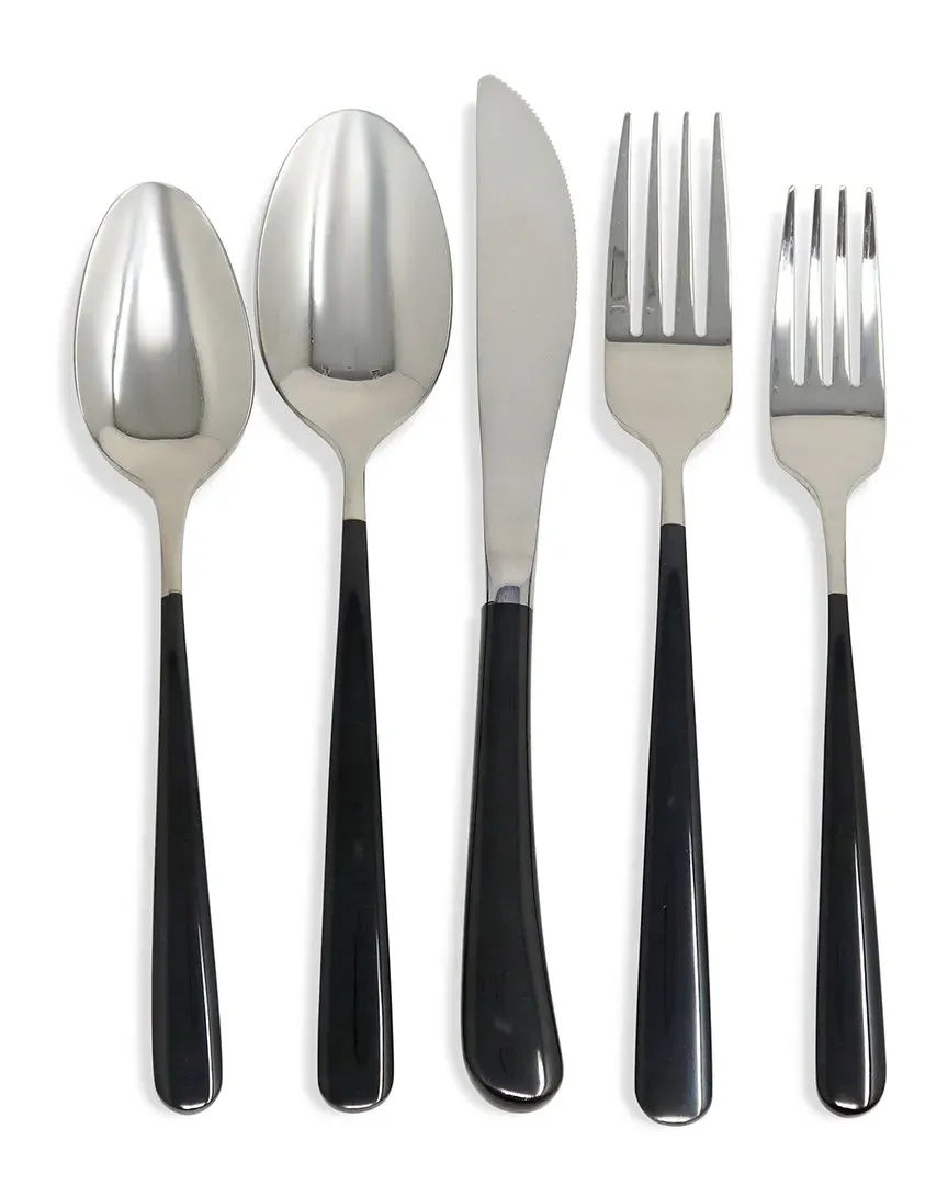 20pc Colorblock Flatware Set - Silver, Stainless Steel image