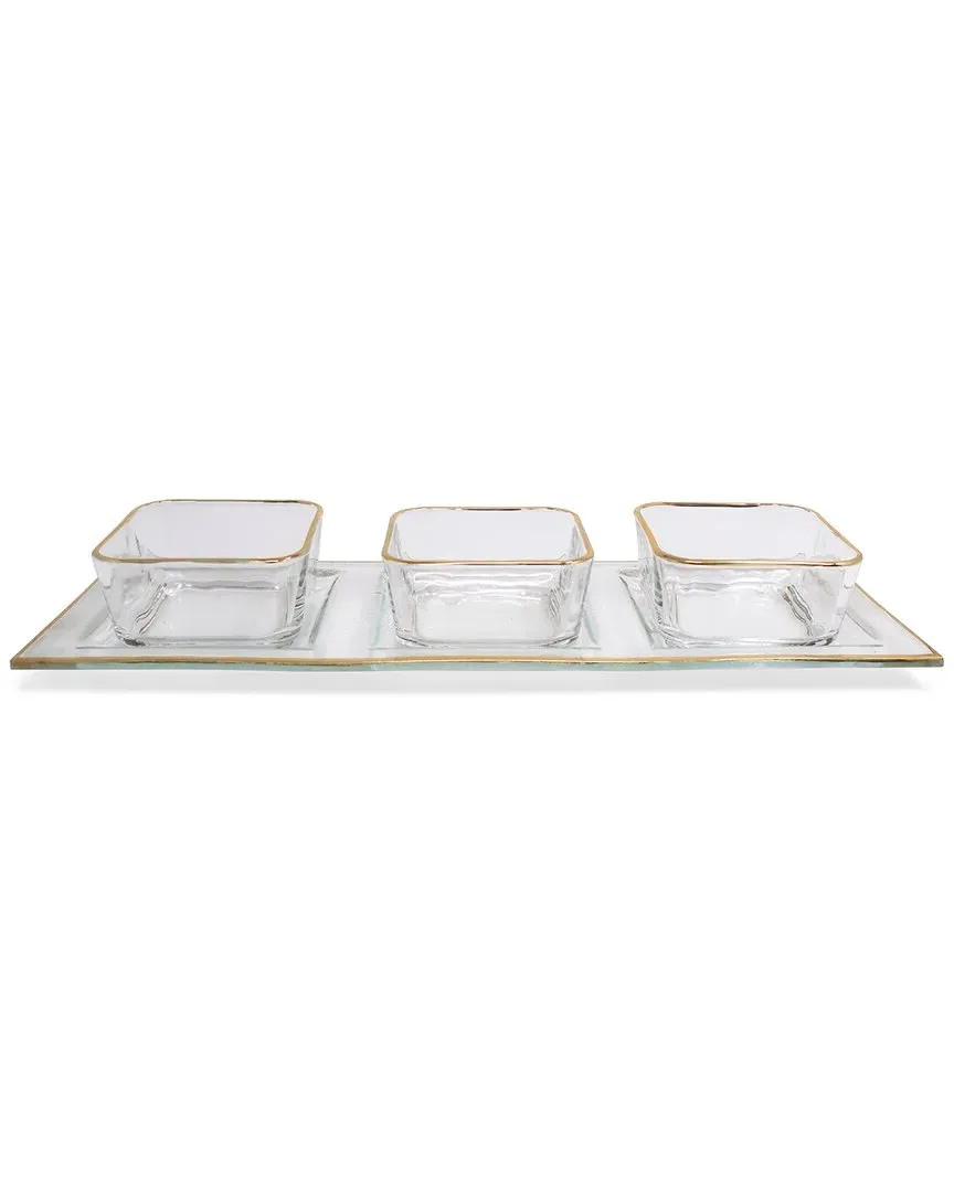 3 Bowl Relish Dish - Clear, Glass image