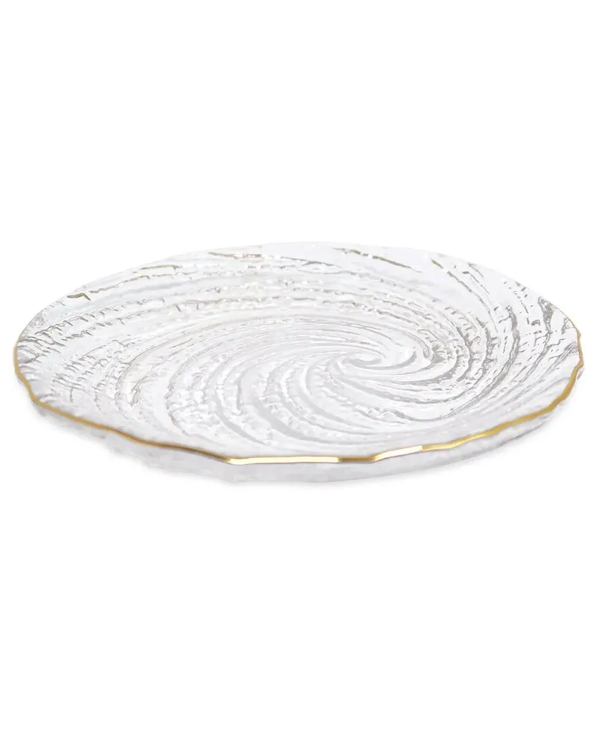 Glass Salad Plate - Clear, Gold Finish image