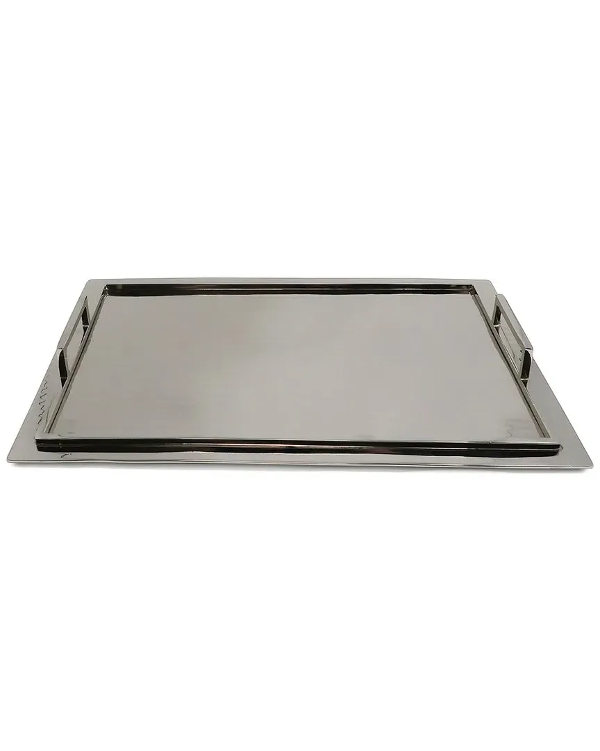 Large Stainless Steel Serving Tray - Silver