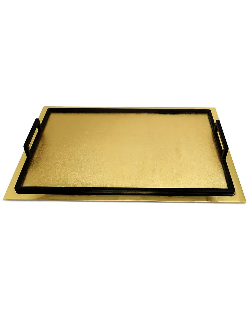 Medium Serving Tray with Handles - Gold, Stainless Steel image