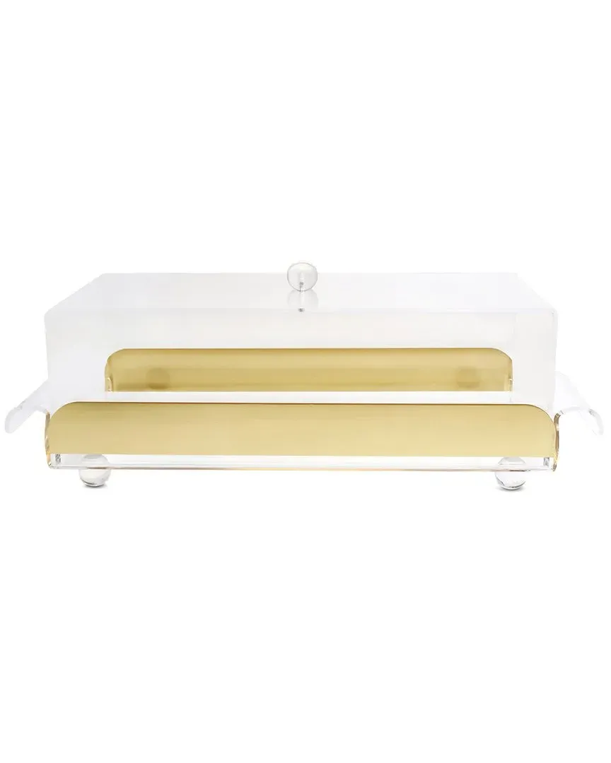 Rectangular Serving Tray with Cover - Clear, Acrylic image