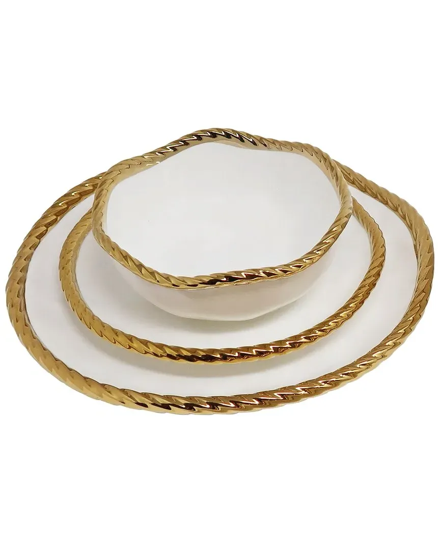 Set of 4 Dinner Plates - White, Bone China image