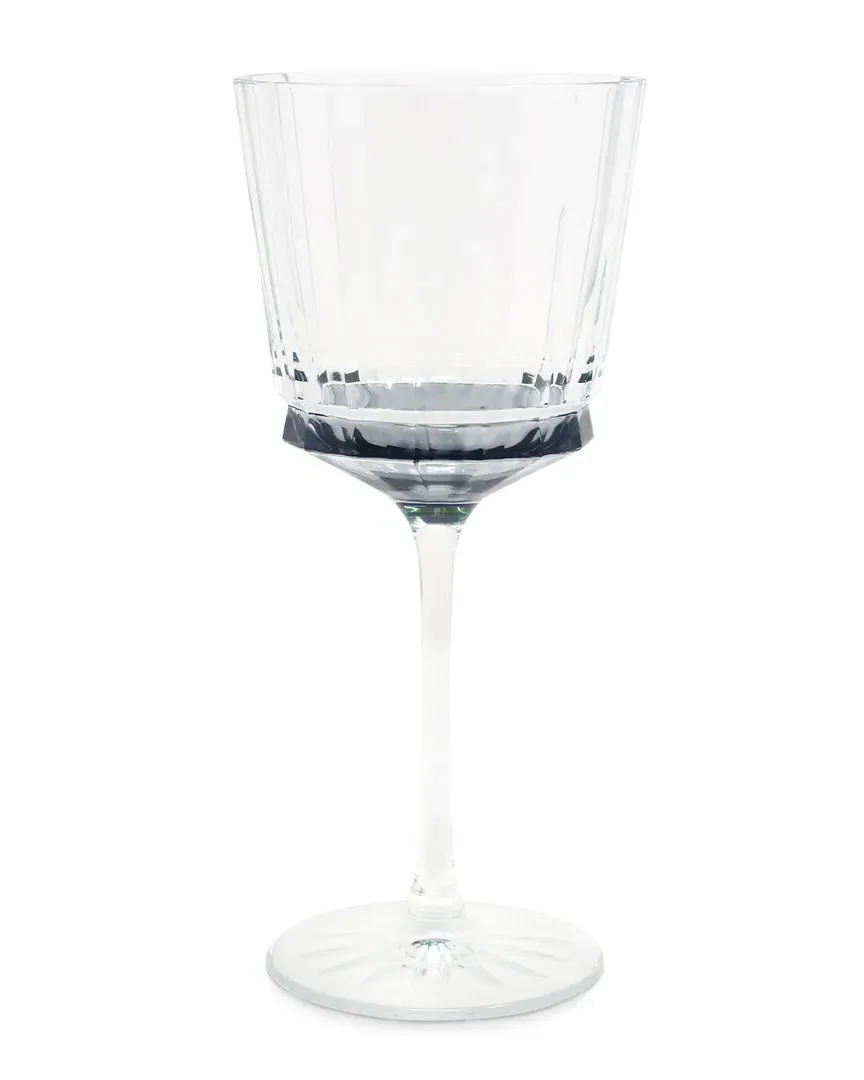 Set of 6 Linear Water Glasses with Shade - Smoked, Glass