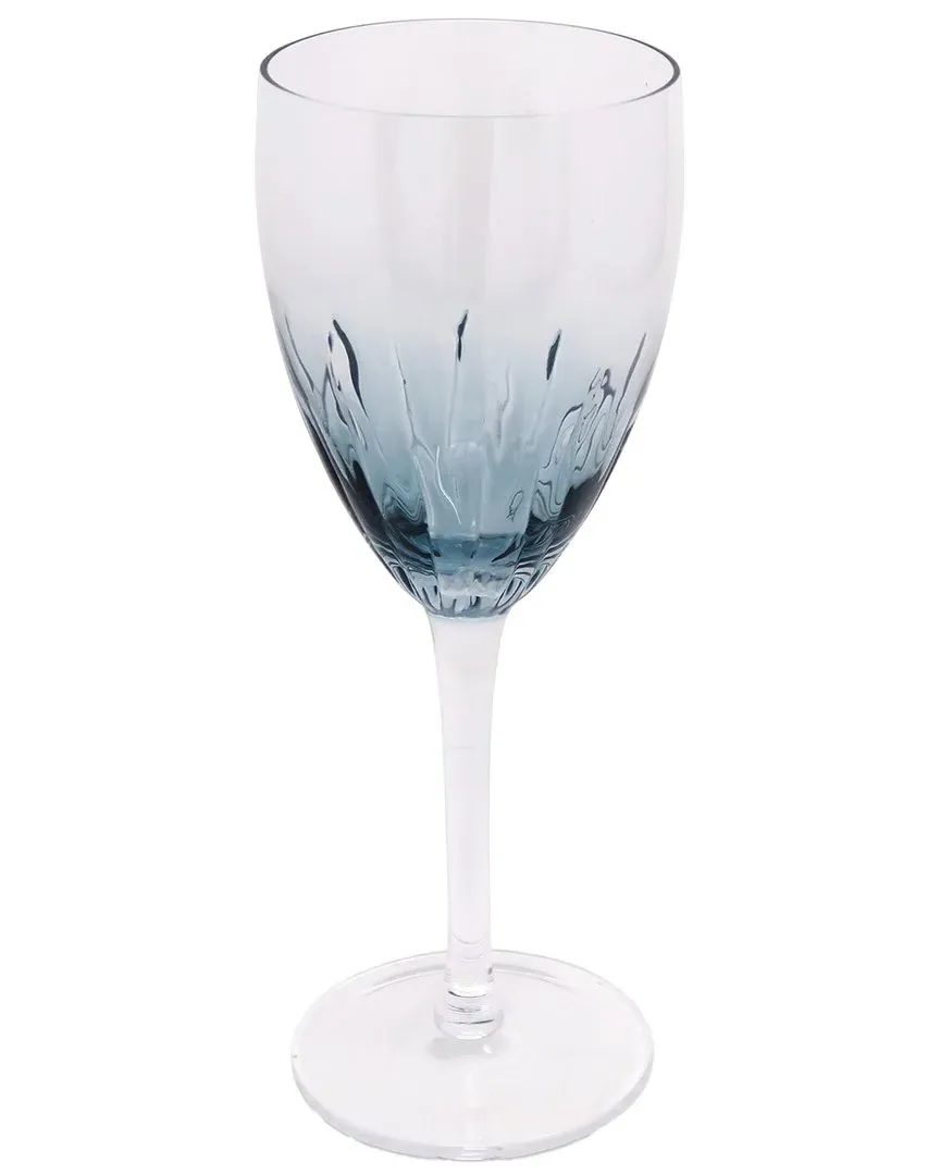 Set of 6 Optic Wine Glasses - Clear, Blue image