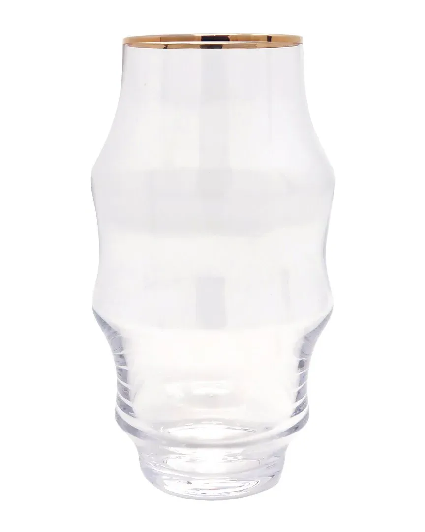 Set of 6 Rippled Highball Glasses - Gold image