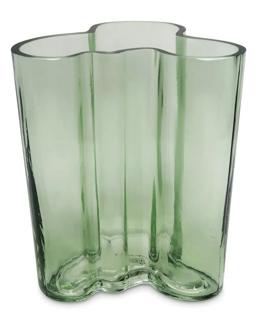 Tinted Curved Vase - Green, Glass image