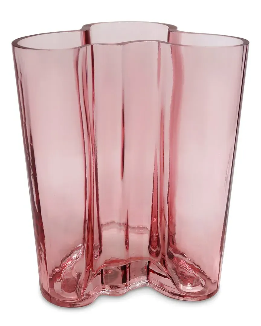 Tinted Curved Vase - Pink, Glass