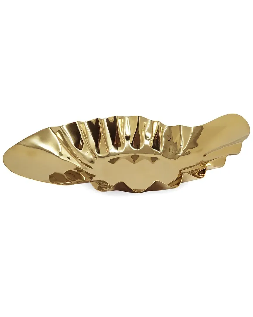 Vivience Hammered Wavy Platter - Gold, Stainless Steel image