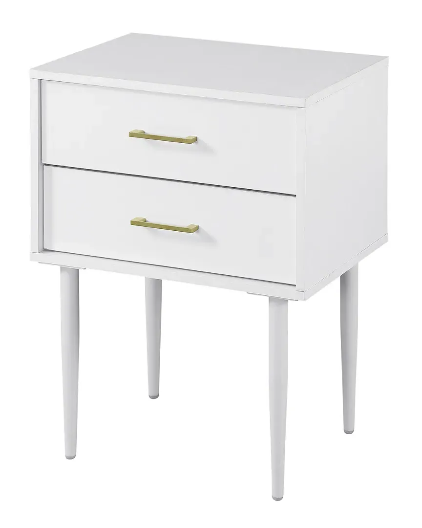 20in Two-Drawer Side End Table - White image