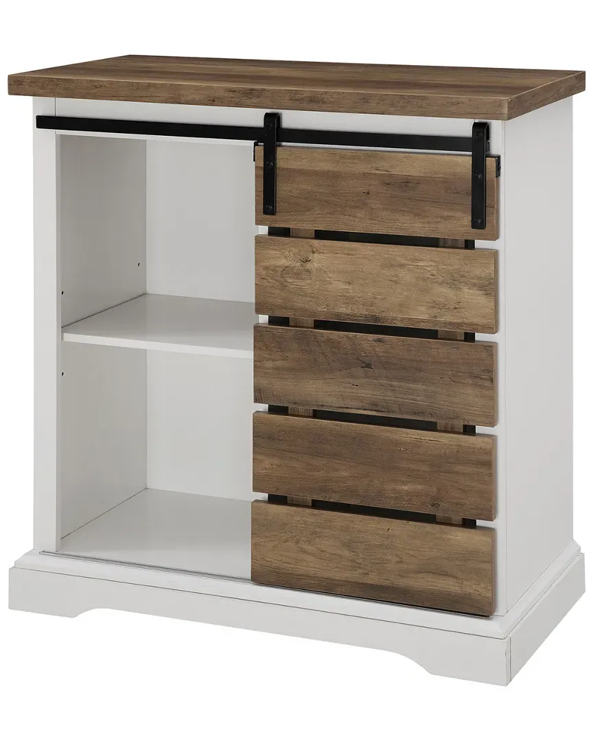 32in Farmhouse Entryway Storage Console with Sliding Door