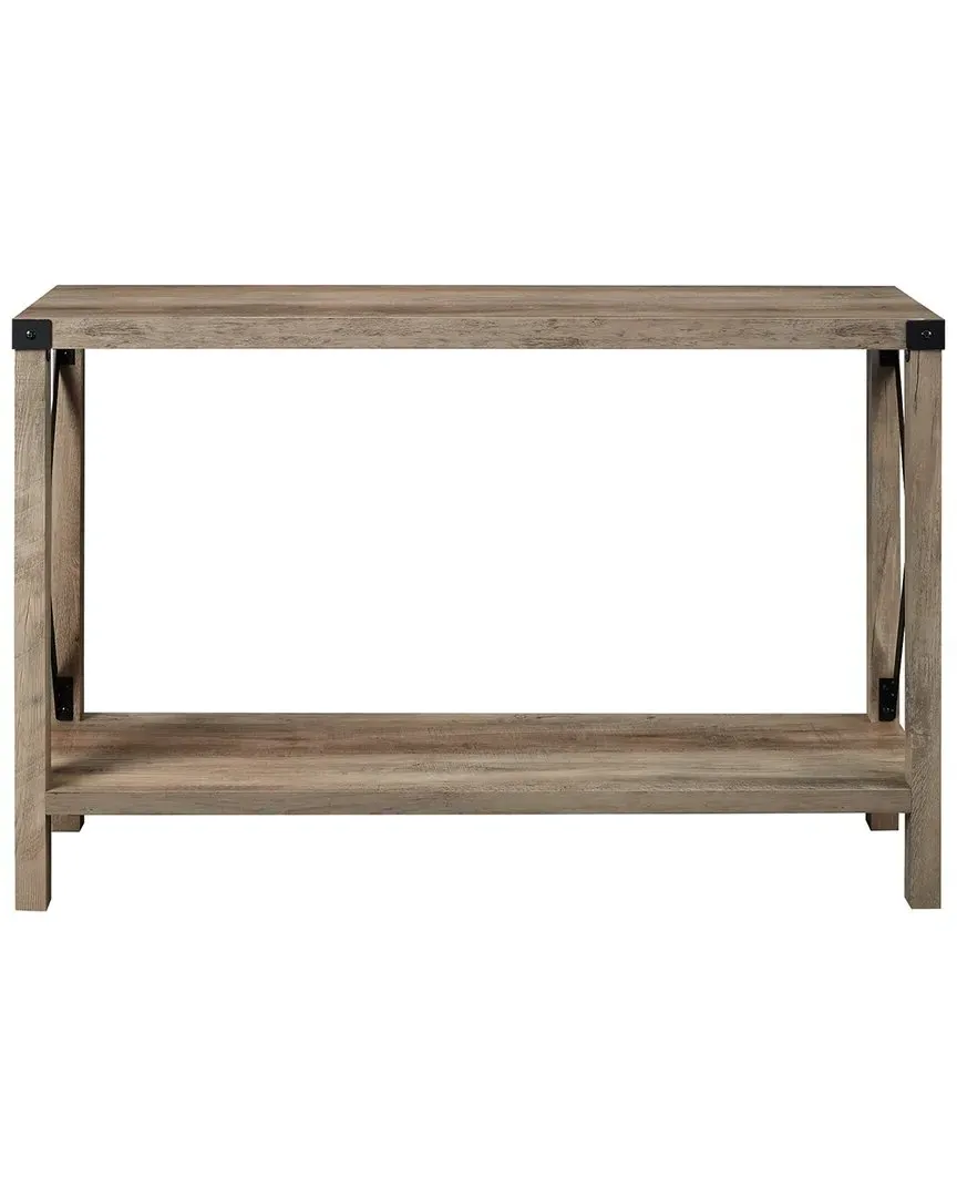 46in Metal X Entry Table - Grey Wash image