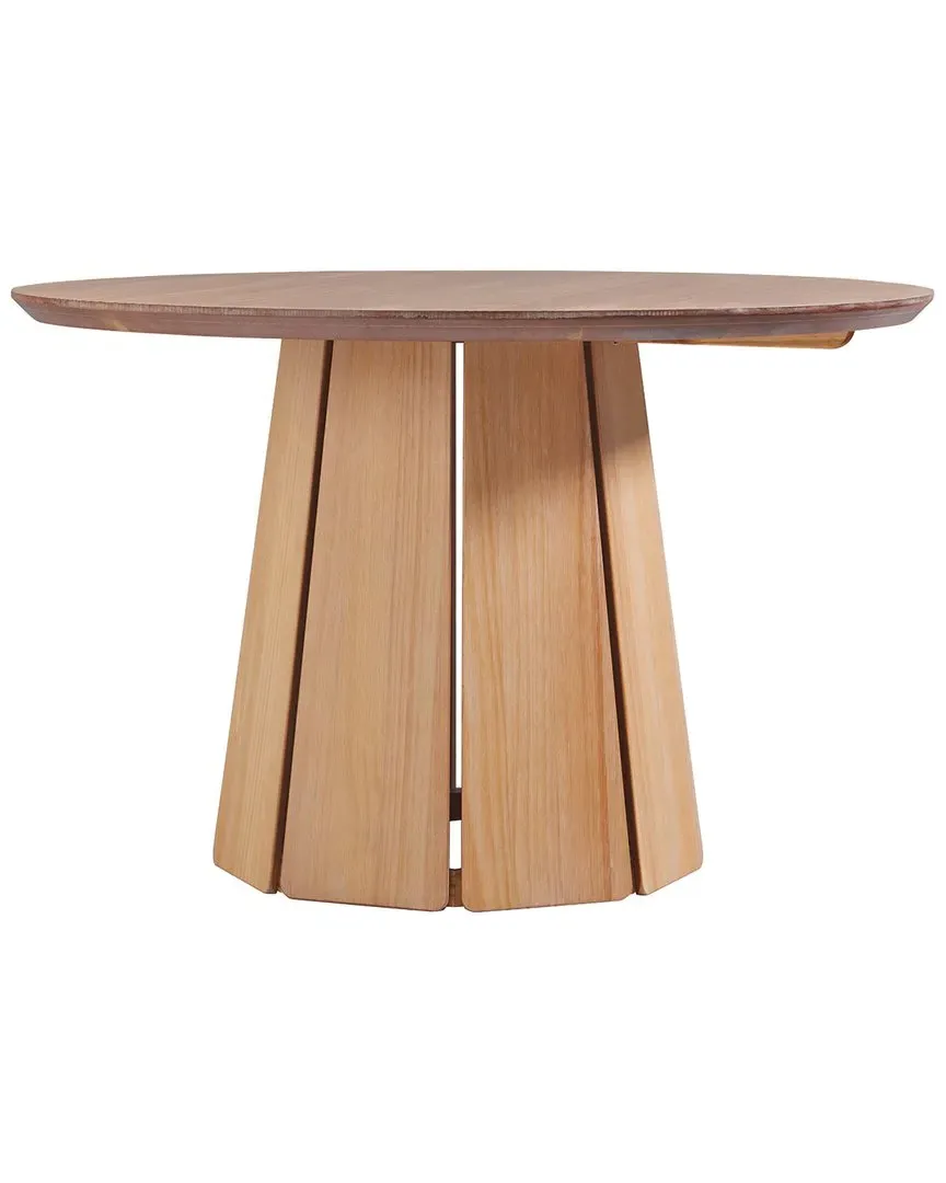 48in Round Solid Wood Pedestal Dining Table - White