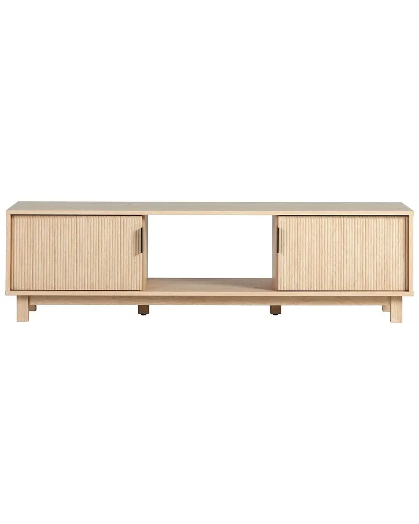58in 2-Door TV Stand with Reeded Fronts - Coastal Oak