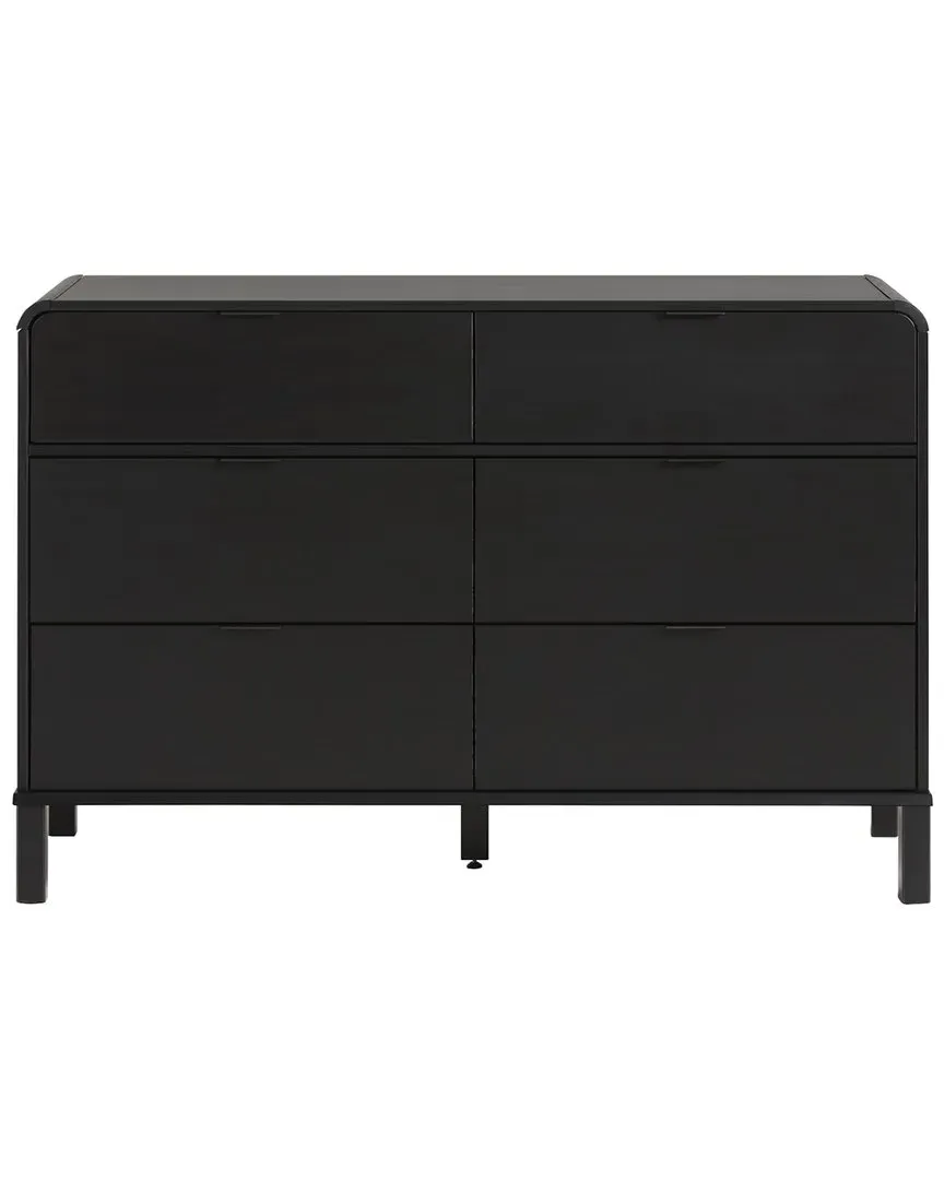 Elias 6-Drawer Dresser with Curved Top - Black