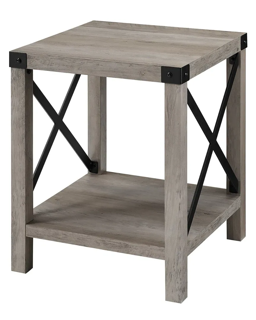 Walker Edison 18in Farmhouse Side Table - Grey Wash image