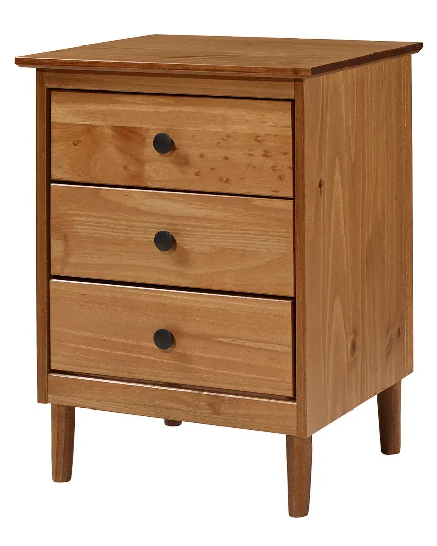 Walker Edison 3 Drawer Nightstand - Caramel