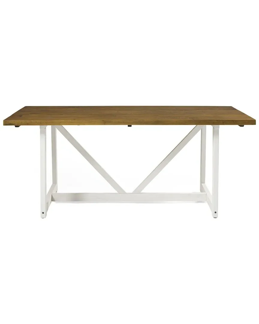 Walker Edison V-Frame Trestle Dining Table - Rustic Oak image