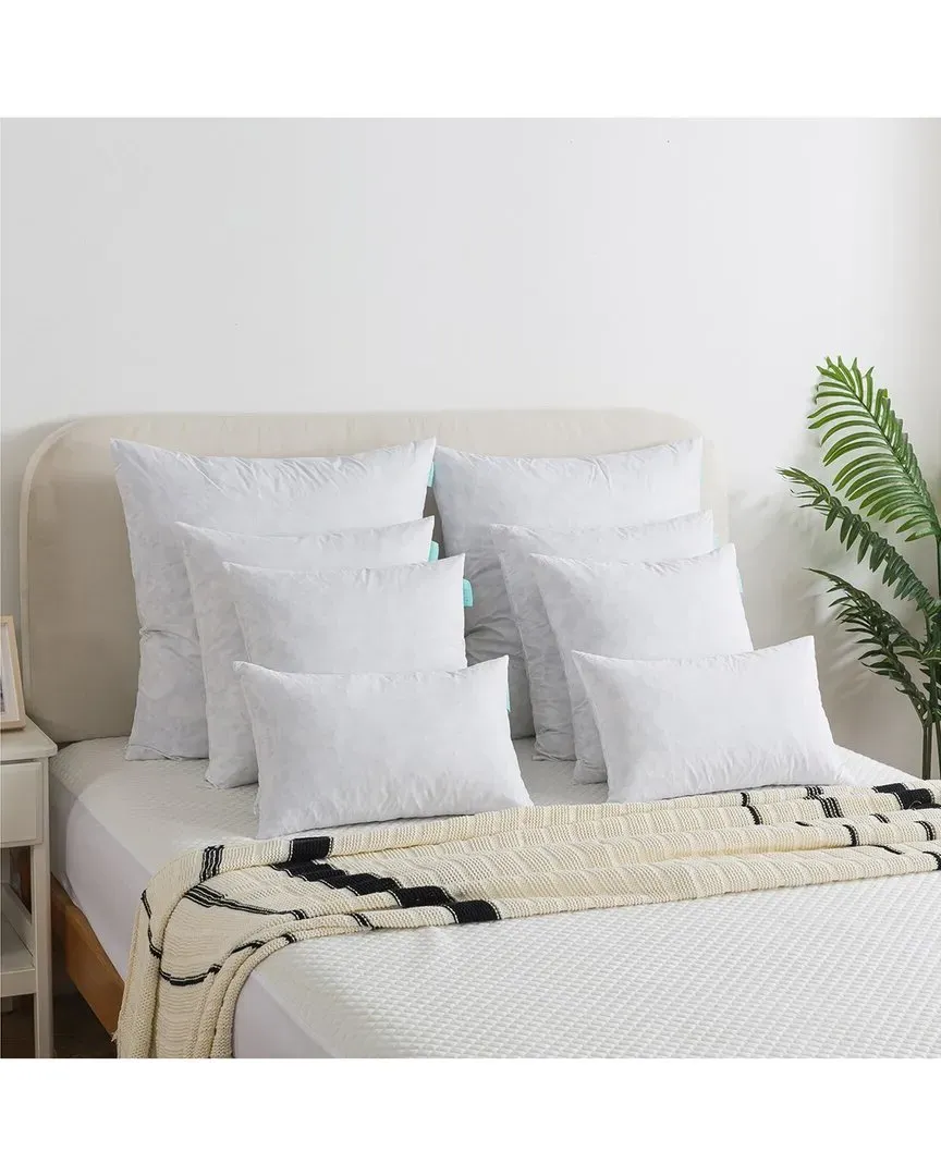 Set of Two Feather Throw Pillow Inserts - White image