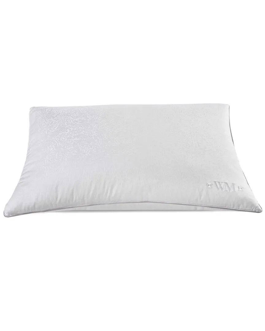 Down Blend Jacquard Gusseted Pillow with Removable Cover - White