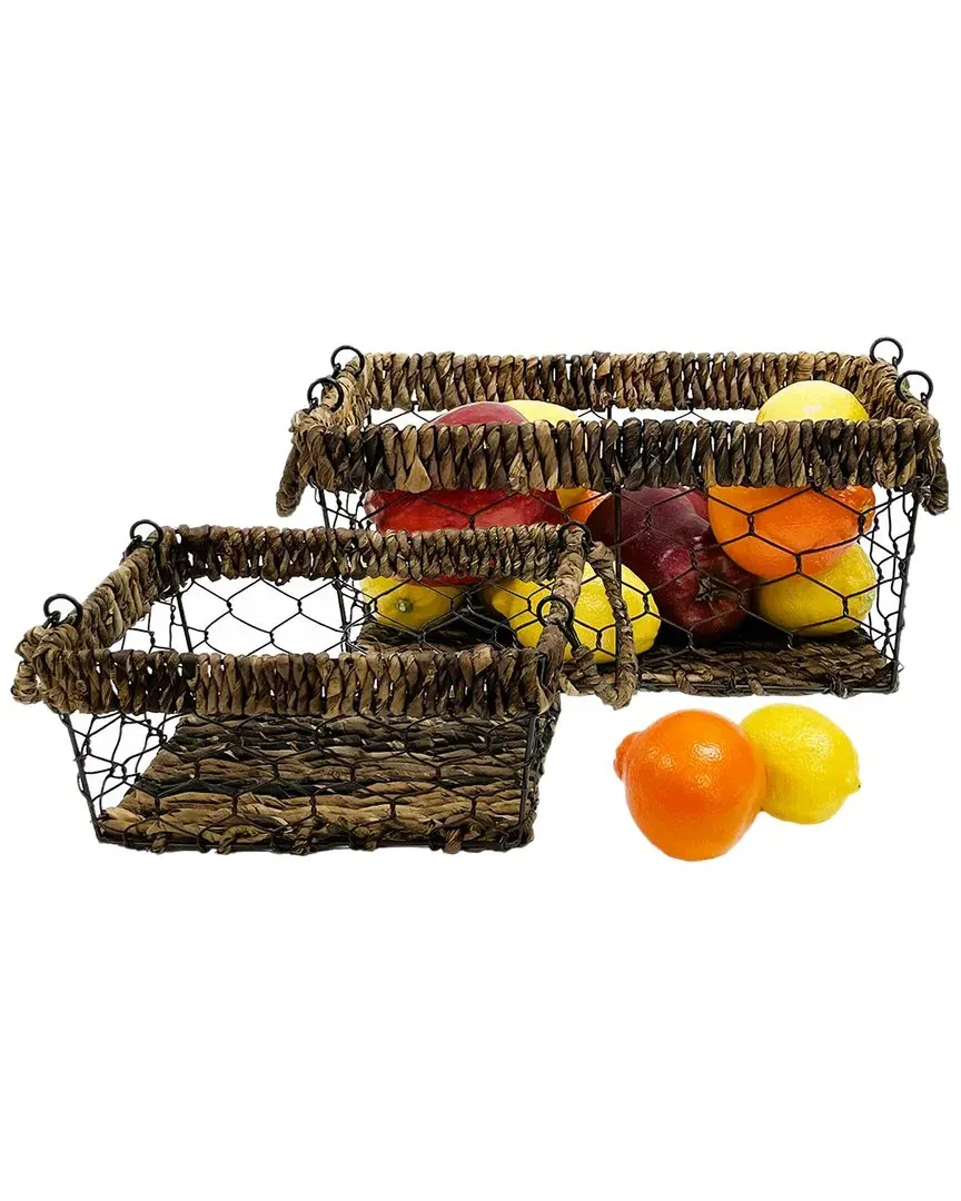 2pc Storage Basket Set - Brown, Abaca