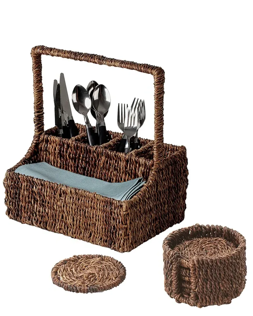 Flatware Caddy and Coaster Set - Abaca image