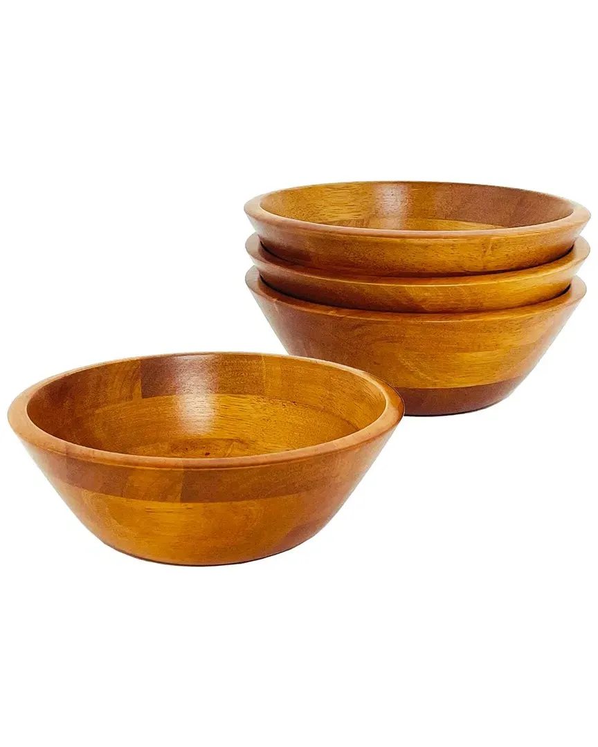 Set of Four 7in Salad Bowls - Rubberwood image