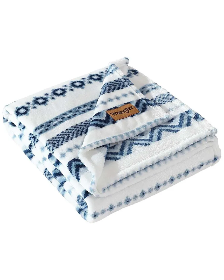 Diamond Trail Reversible Throw Blanket - Chambray Blue image