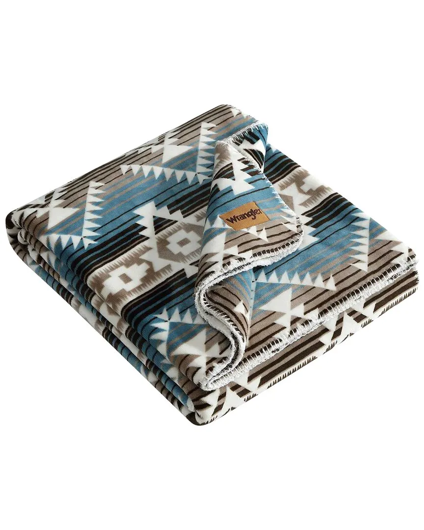Jericho Coco Flannel Reversible Throw Blanket - Teal, Polyester image