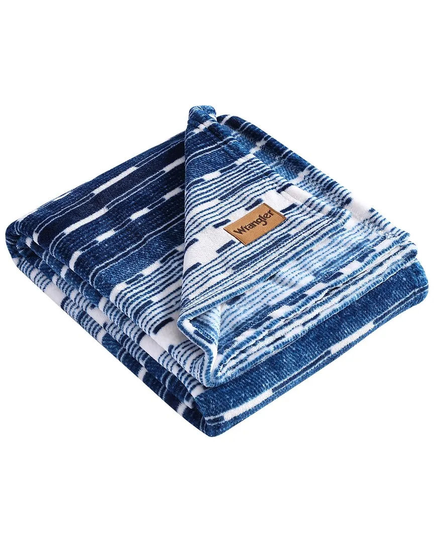 Logan Stripe Ultra Soft Plush Fleece Reversible Throw - Blue image